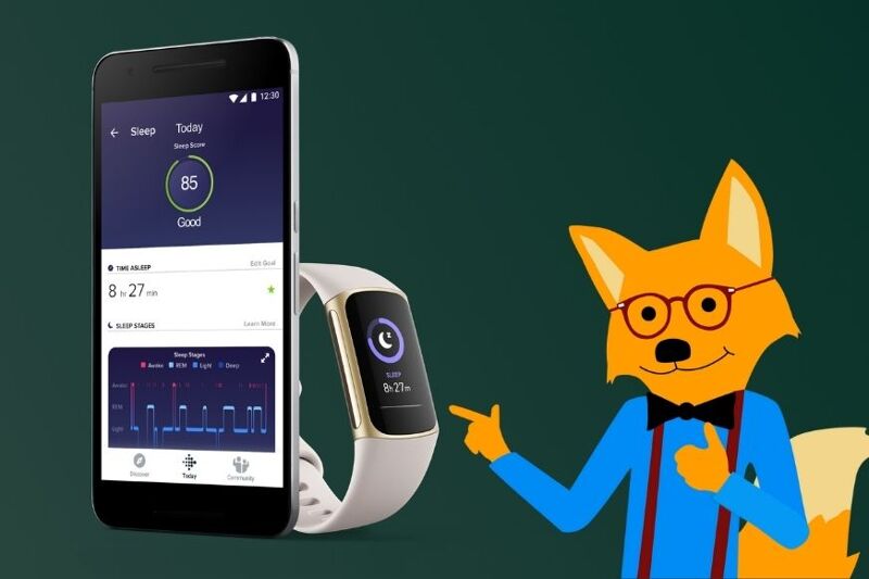 Man sieht die Schlafüberwachung des Fitbit Charge 5.